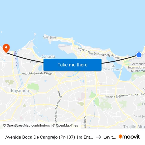 Avenida Boca De Cangrejo (Pr-187) 1ra Entrada Balneario Carolina to Levittown map