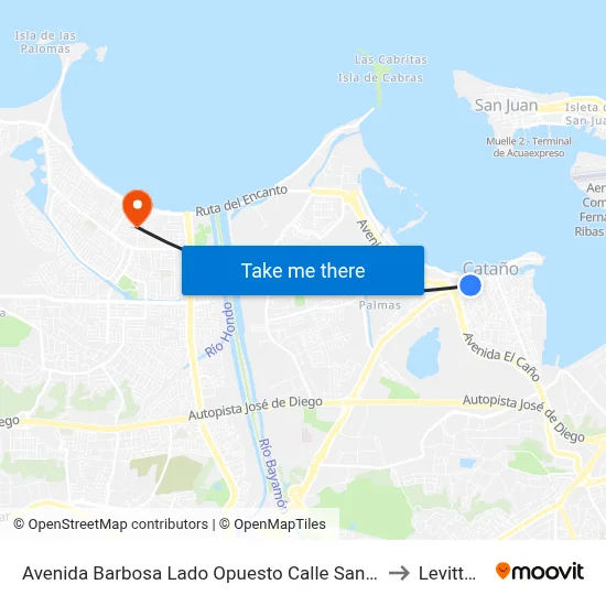 Avenida Barbosa Lado Opuesto Calle Santa Teresa to Levittown map