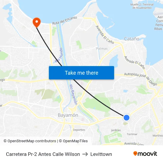 Carretera Pr-2 Antes Calle Wilson to Levittown map