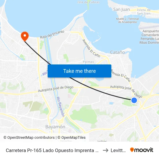 Carretera Pr-165 Lado Opuesto Imprenta El Nuevo Dia to Levittown map