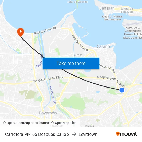 Carretera Pr-165 Despues Calle 2 to Levittown map