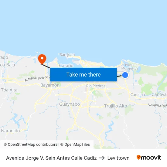 Avenida Jorge V. Sein  Antes Calle Cadiz to Levittown map