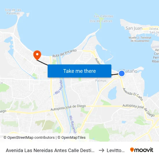 Avenida Las Nereidas Antes Calle Destino to Levittown map