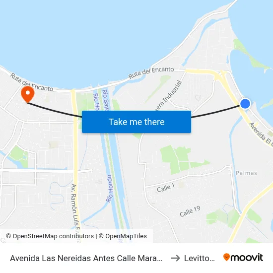 Avenida Las Nereidas Antes Calle Maragón to Levittown map