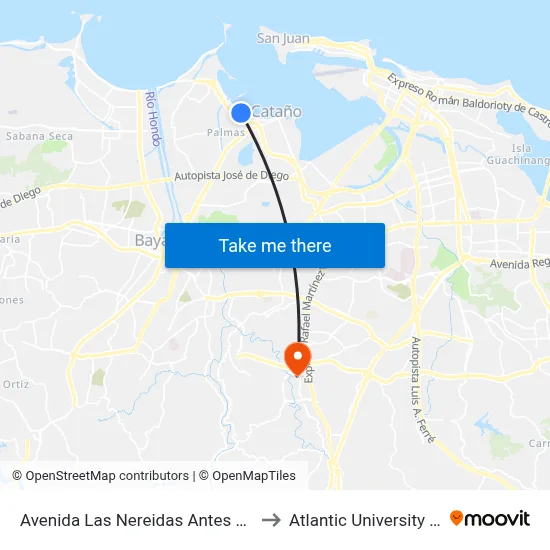 Avenida Las Nereidas Antes  Calle Oeste to Atlantic University College map