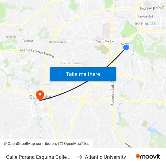 Calle Parana Esquina Calle Amazona to Atlantic University College map