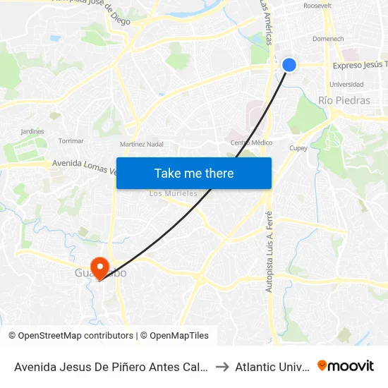 Avenida Jesus De Piñero Antes Calle Teniente César Luis González to Atlantic University College map