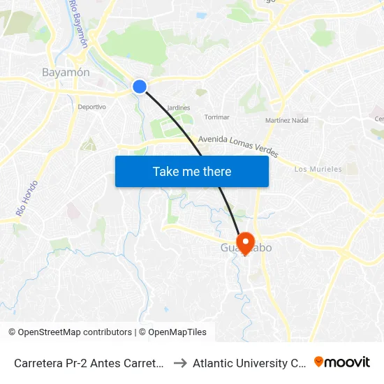 Carretera Pr-2 Antes Carretera Pr-6 to Atlantic University College map
