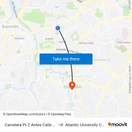 Carretera Pr-2 Antes Calle Tintillo to Atlantic University College map