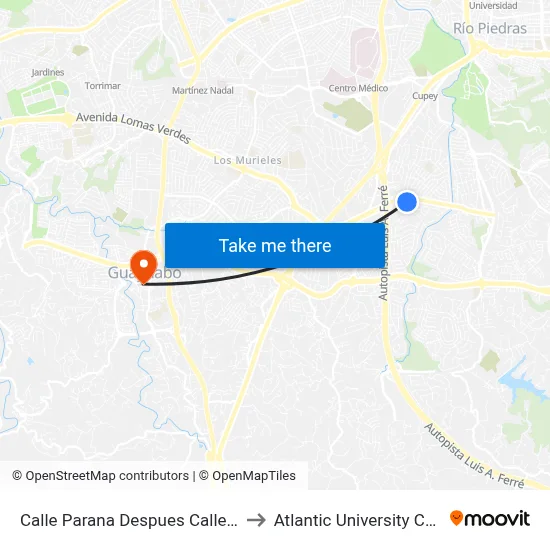 Calle Parana Despues Calle Carite to Atlantic University College map