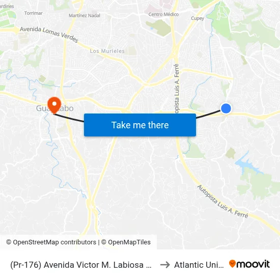 (Pr-176) Avenida Victor M. Labiosa Despues Lado Opuesto Calle Pio Baroja to Atlantic University College map