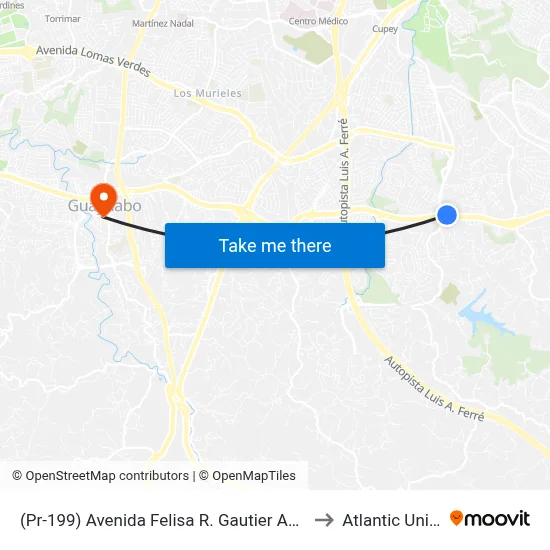 (Pr-199) Avenida Felisa R. Gautier Antes (Pr-176) Avenida Victor M. Labiosa to Atlantic University College map