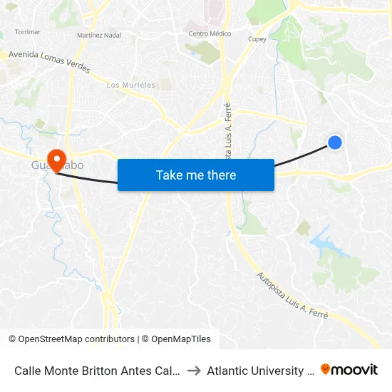 Calle Monte Britton Antes Calle Gallegos to Atlantic University College map