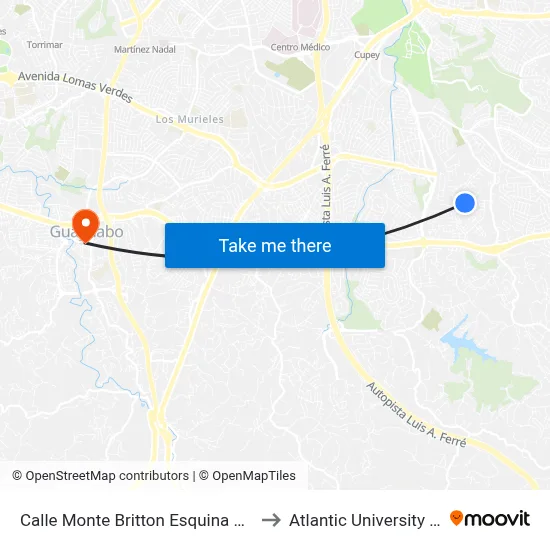 Calle Monte Britton Esquina Calle Clavel to Atlantic University College map