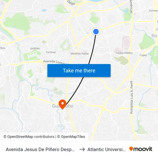 Avenida Jesus De Piñero Despues Calle 13 S.O. to Atlantic University College map