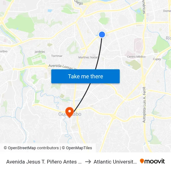 Avenida Jesus T. Piñero Antes Calle Eucalipto to Atlantic University College map