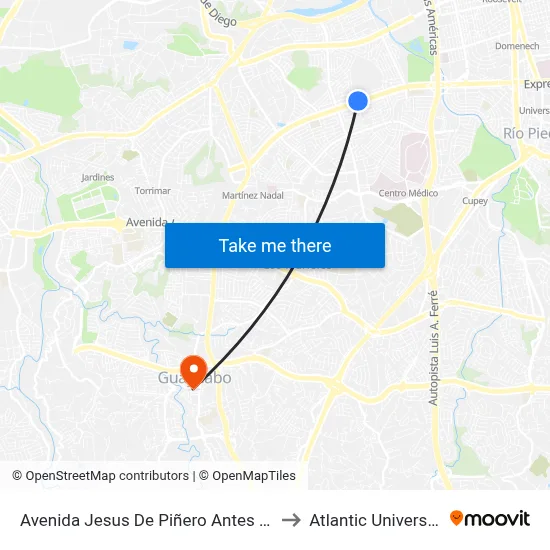 Avenida Jesus De Piñero Antes Calle Constitución to Atlantic University College map