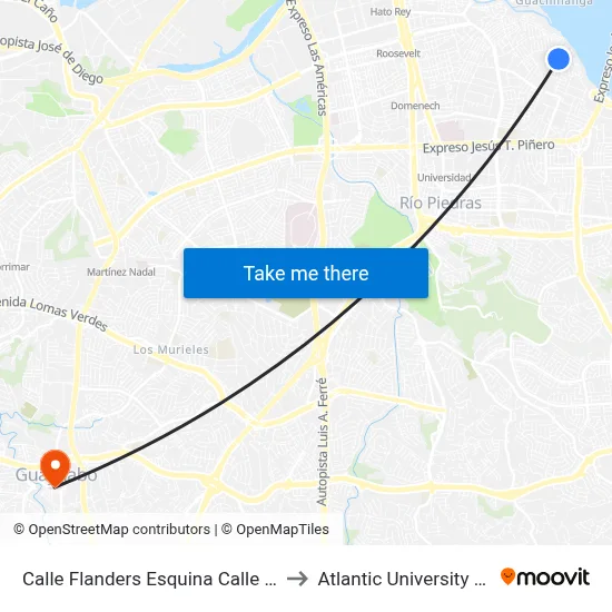 Calle Flanders Esquina Calle Belmonte to Atlantic University College map