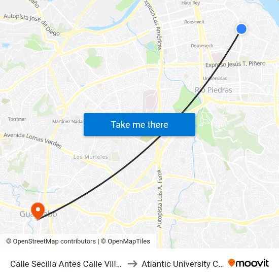 Calle Secilia  Antes Calle Villa Castín to Atlantic University College map