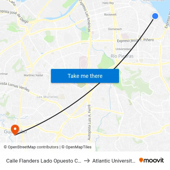 Calle Flanders Lado Opuesto Calle Belmonte to Atlantic University College map