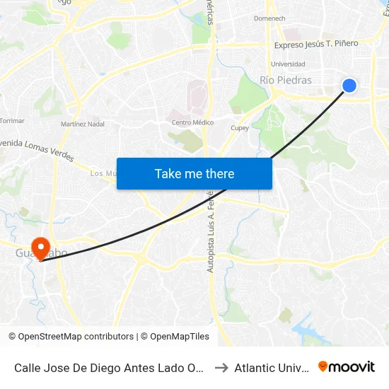 Calle Jose De Diego Antes Lado Opuesto Calle Pedro Diaz Correa to Atlantic University College map