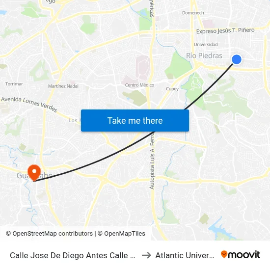 Calle Jose De Diego Antes Calle Cabo Maximo Alomar to Atlantic University College map