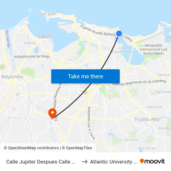 Calle Jupiter Despues Calle Maria Isabel to Atlantic University College map
