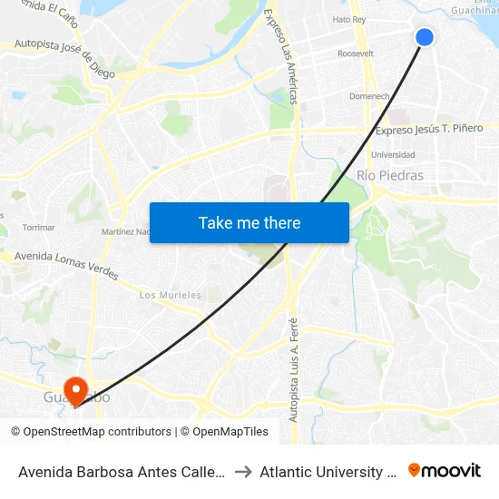 Avenida Barbosa Antes Calle Paraguay to Atlantic University College map
