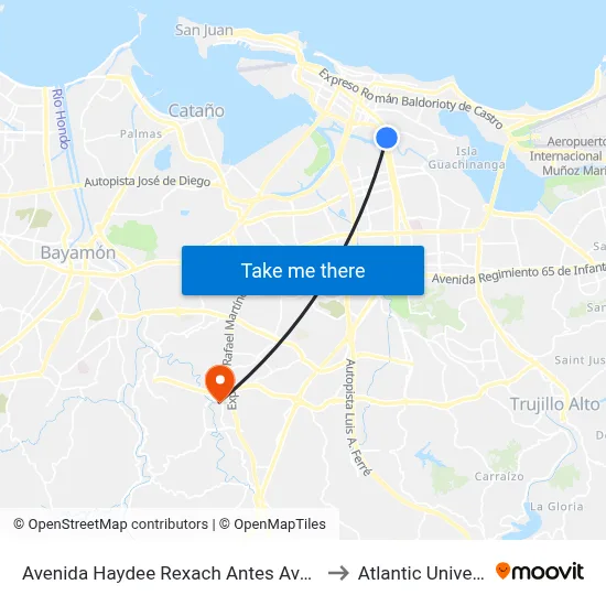 Avenida Haydee Rexach Antes Avenida Juan Ponce De Leon to Atlantic University College map