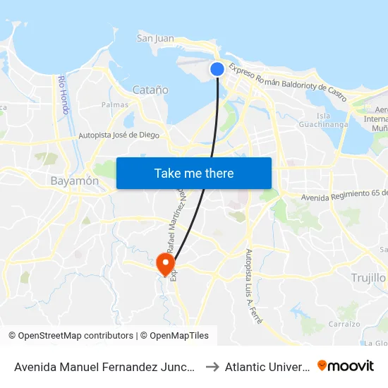 Avenida Manuel Fernandez Juncos Antes Calle Miramar to Atlantic University College map