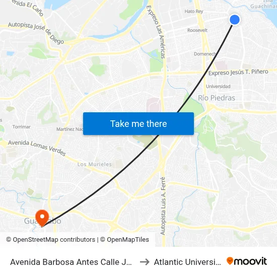 Avenida Barbosa Antes Calle Juan Pablo Duarte to Atlantic University College map