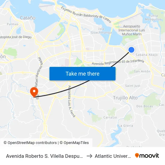 Avenida Roberto S. Vilella Despues Calle Felix De Azar to Atlantic University College map