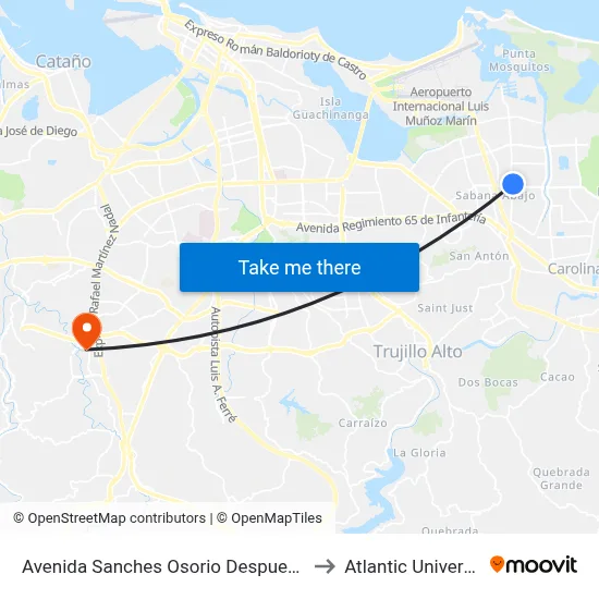 Avenida Sanches Osorio Despues Avenida Monserrate to Atlantic University College map