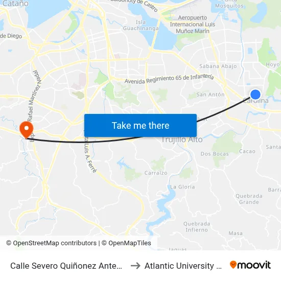 Calle Severo Quiñonez Antes Calle 24 to Atlantic University College map