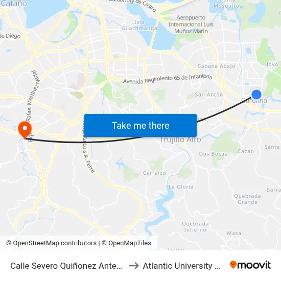 Calle Severo Quiñonez Antes Calle 7 to Atlantic University College map