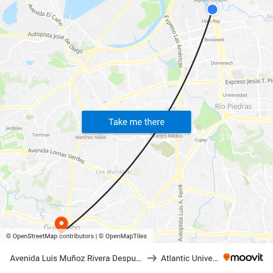 Avenida Luis Muñoz Rivera Despues Calle Nemecio Canales to Atlantic University College map