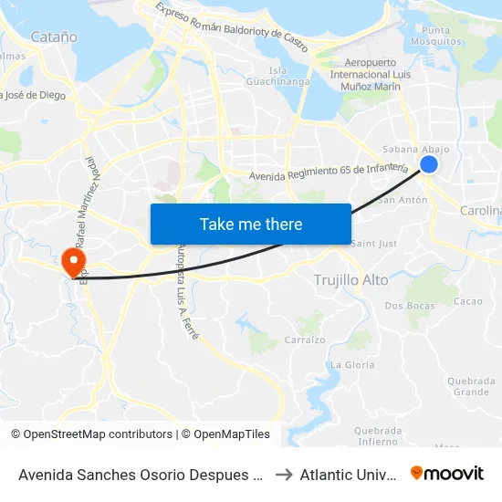 Avenida Sanches Osorio Despues Lado Opuesto Calle Milagros to Atlantic University College map