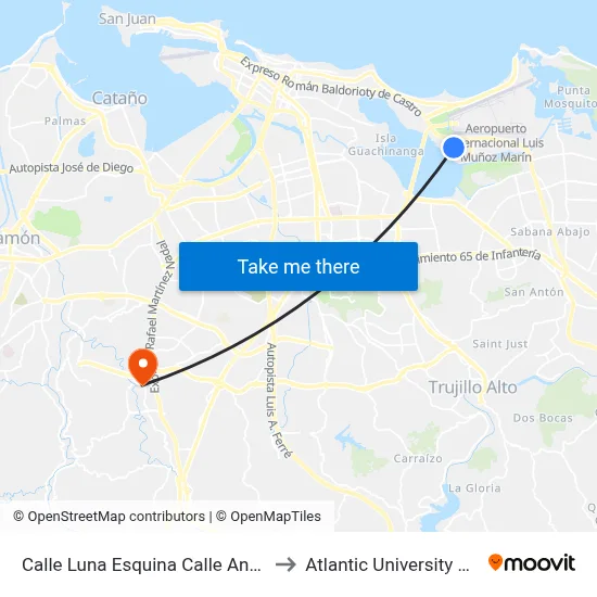 Calle Luna Esquina Calle Andromeda to Atlantic University College map