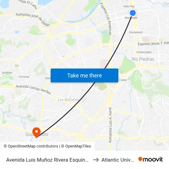 Avenida Luis Muñoz Rivera Esquina Avenida Franklin D. Roosvelt to Atlantic University College map