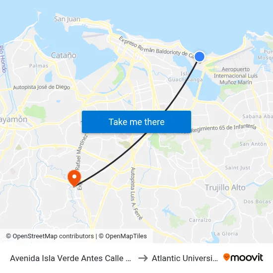 Avenida Isla Verde Antes Calle Rodriguez Emma to Atlantic University College map