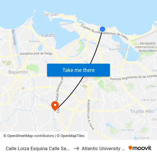 Calle Loiza Esquina Calle Santa Cecilia to Atlantic University College map