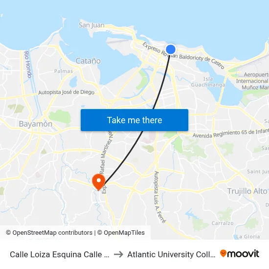 Calle Loiza Esquina Calle Taft to Atlantic University College map