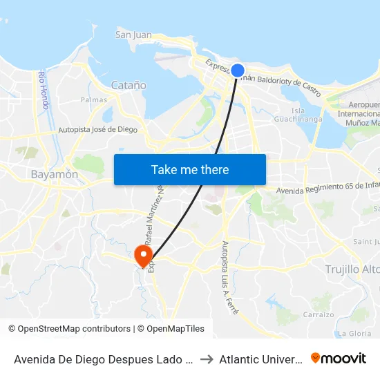 Avenida De Diego Despues Lado Opuesto Calle Estrella to Atlantic University College map