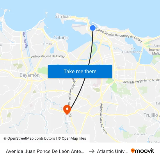 Avenida Juan Ponce De León Antes Lado Opuesto Calle Waymouth to Atlantic University College map