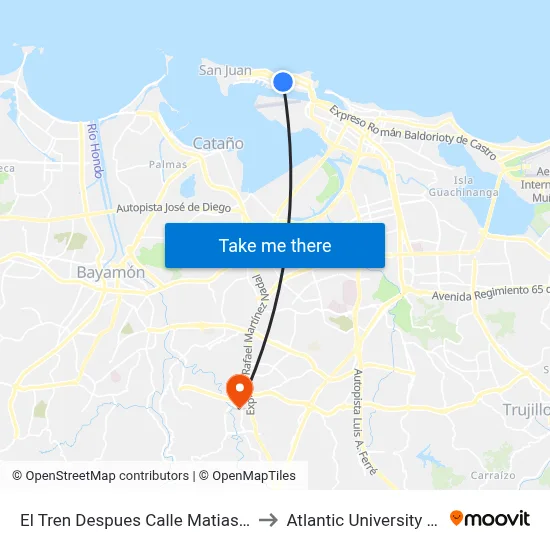 El Tren Despues Calle Matias Ledesma to Atlantic University College map