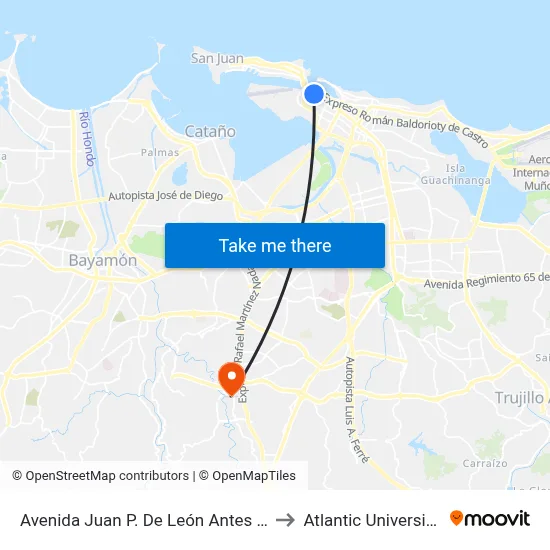 Avenida Juan P. De León Antes Calle Ensenada to Atlantic University College map