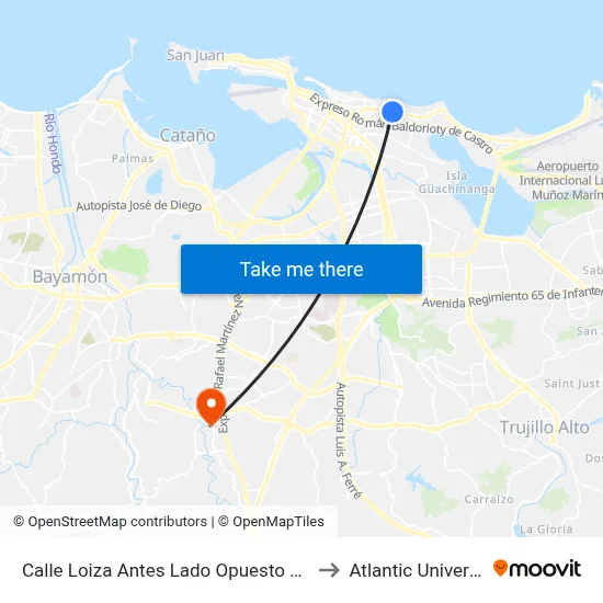 Calle Loiza Antes Lado Opuesto Calle Manuel Corchado to Atlantic University College map
