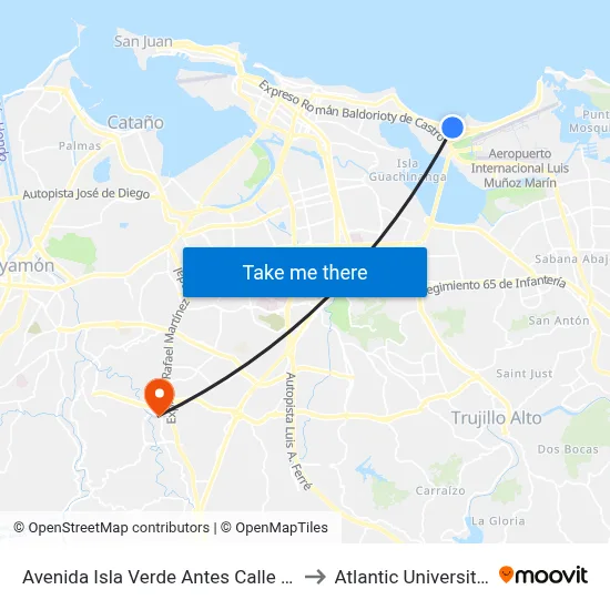 Avenida Isla Verde Antes Calle José M. Tartak to Atlantic University College map