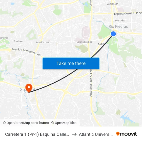 Carretera 1 (Pr-1) Esquina Calle Juan P. De Leon to Atlantic University College map