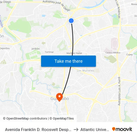 Avenida Franklin D. Roosvelt Despues Avenida San Patricio to Atlantic University College map